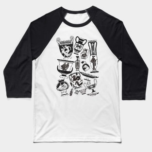 Greek Pottery - black and white Baseball T-Shirt